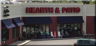 Hearth and Patio's Store front in Johnson City Tennessee the best place to get your fireplaces and patio furniture. 